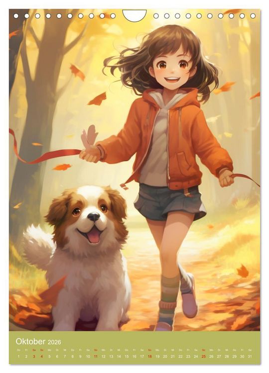 Produktbild: Ein Jahr voller Liebe. Manga-M&auml;dchen und ihre treuen Gef&auml;hrten (Wandkalender 2026 DIN A4 hoch), CALVENDO Monatskalender