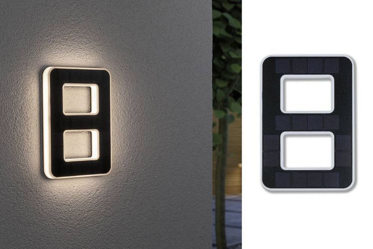 Produktbild: Paulmann 79849 Solar-Hausnummernleuchte 0.20W Warmwei&szlig; Schwarz