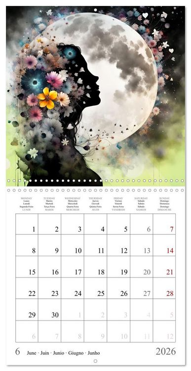 Produktbild: Silhouettes myst&eacute;rieuses (Calendrier mural carr&eacute; 2026 30x30 cm) Calendrier double avec une page pour vos prises de notes