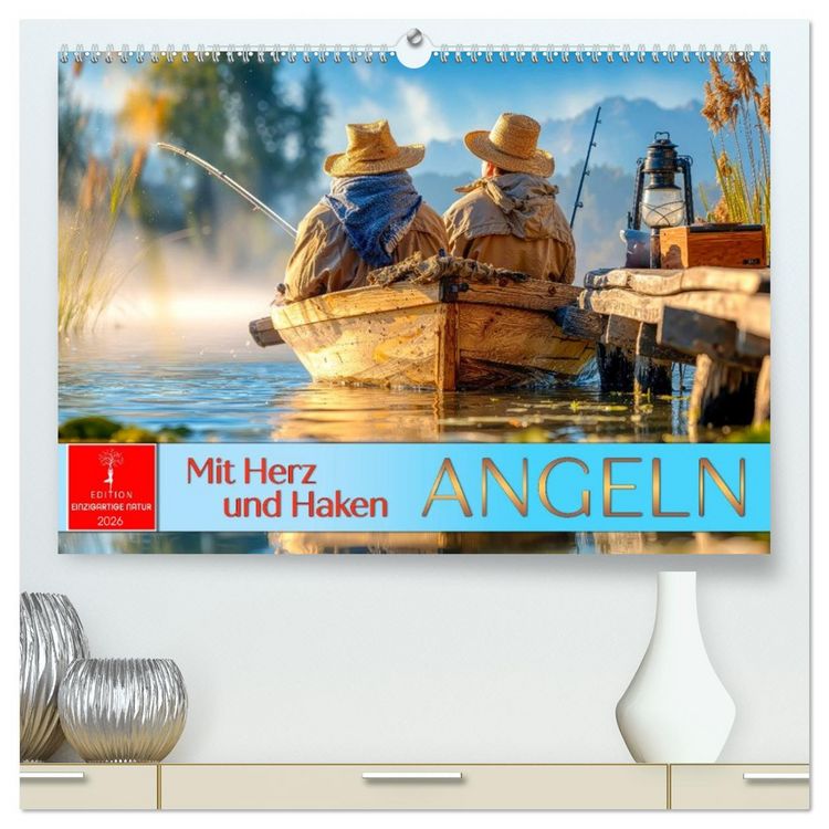 Produktbild: Angeln mit Herz und Haken (hochwertiger Premium Wandkalender 2026 DIN A2 quer), Kunstdruck in Hochglanz