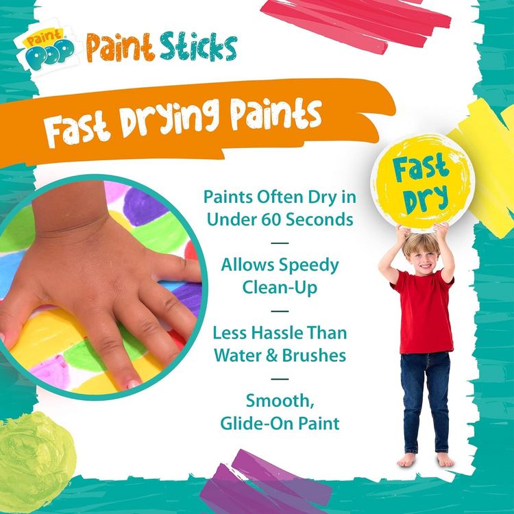 Produktbild: Paint Pop 362203 - Paint Pop: Paint Sticks 20-Pack Fun Tub, klassische Farben, Malstifte, Malset