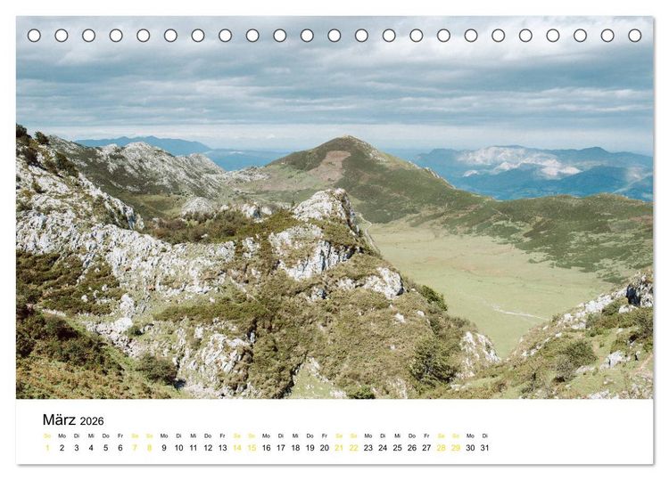 Produktbild: Asturien - Von der K&uuml;ste bis zu den Gipfeln Europas (Tischkalender 2026 DIN A5 quer), CALVENDO Monatskalender
