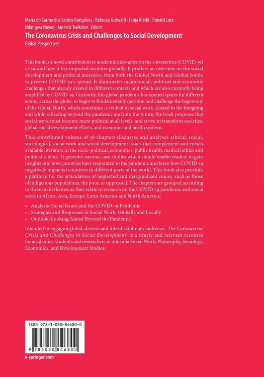 Produktbild: The Coronavirus Crisis and Challenges to Social Development