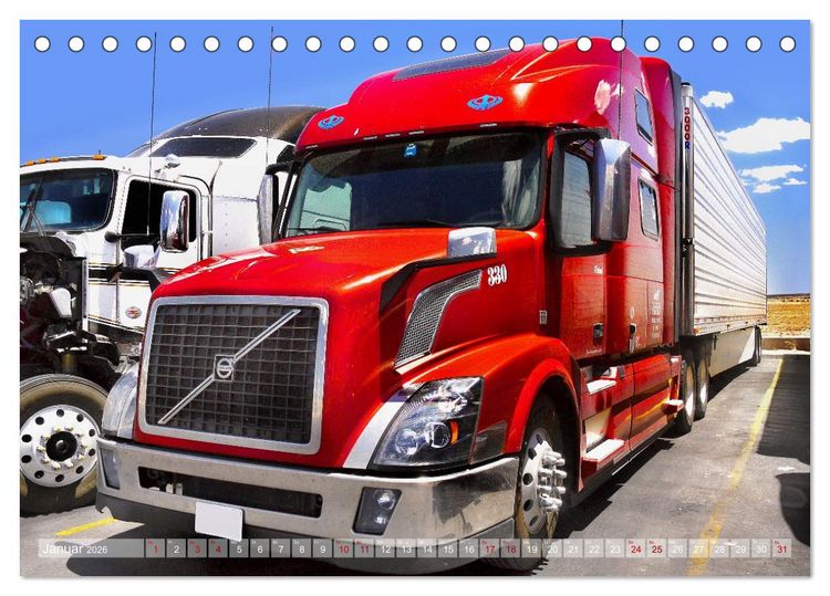 Produktbild: Amerikanische Lastwagen - Trucks (Tischkalender 2026 DIN A5 quer), CALVENDO Monatskalender