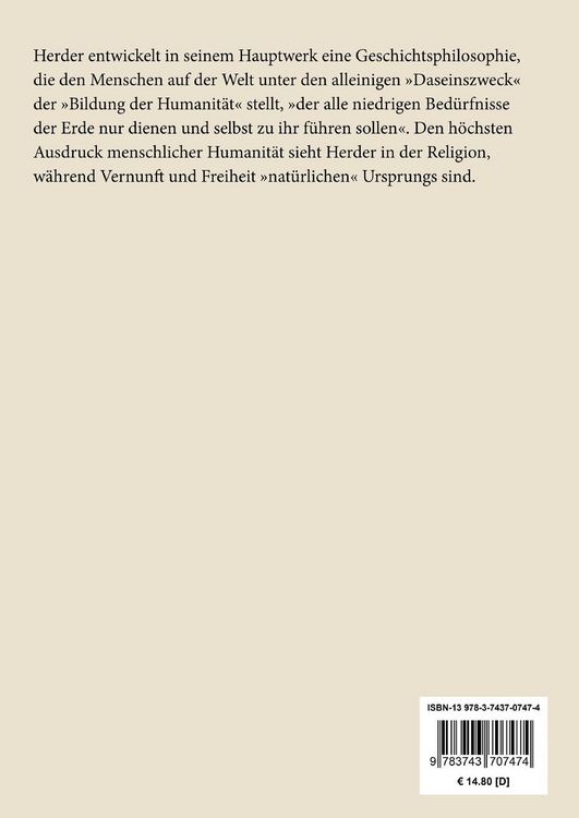 Produktbild: Ideen zur Philosophie der Geschichte der Menschheit