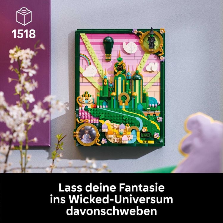 Produktbild: LEGO Wicked 75685 Emerald City Wandkunst, DIY Set f&uuml;r Erwachsene