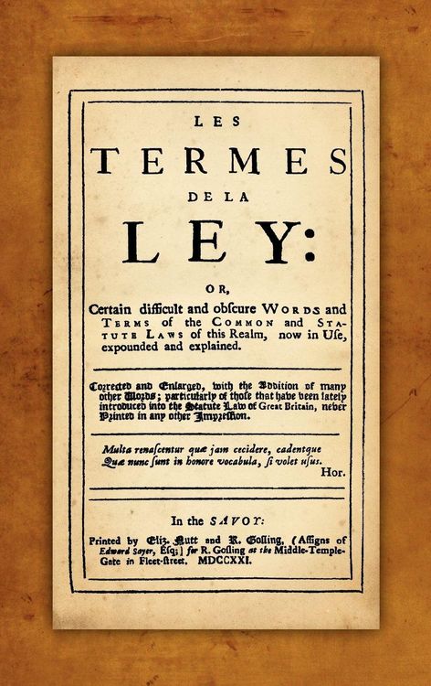 Produktbild: Les Termes de la Ley