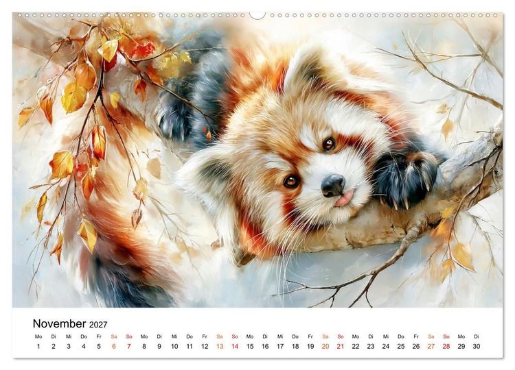Produktbild: Roter Panda - Tierische Eleganz (Wandkalender 2027 DIN A2 quer), CALVENDO Monatskalender