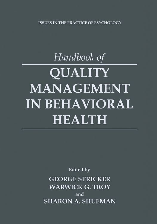 Produktbild: Handbook of Quality Management in Behavioral Health