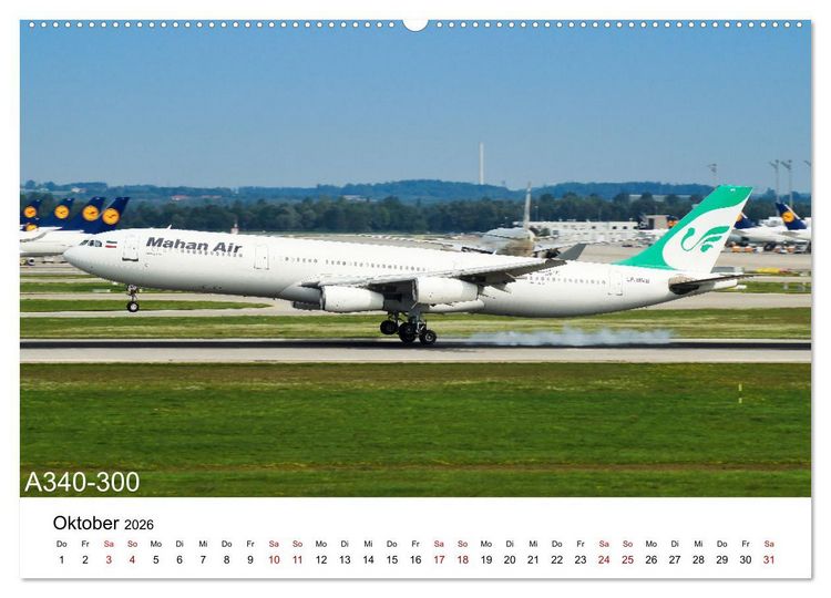 Produktbild: Flugzeuge von Airbus (Wandkalender 2026 DIN A2 quer), CALVENDO Monatskalender