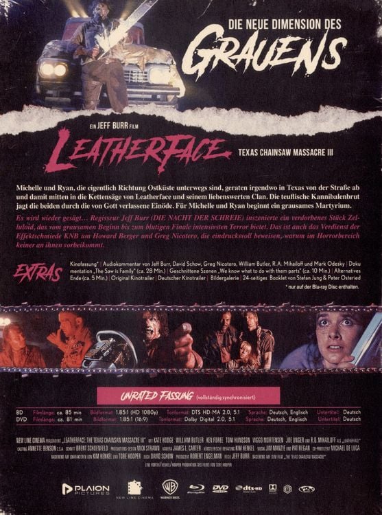 Produktbild: Leatherface: Texas Chainsaw Massacre III - Digipack (2 Blu-rays+1 DVD)