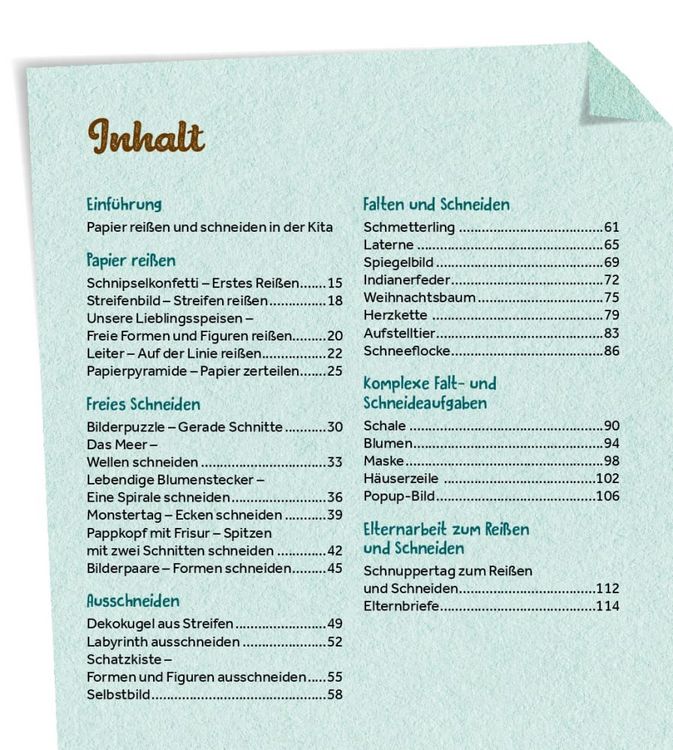 Produktbild: Rei&szlig;en und Schneiden in der Kita