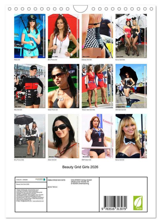 Produktbild: Beauty Grid Girls 2026 (Wandkalender 2026 DIN A4 hoch), CALVENDO Monatskalender
