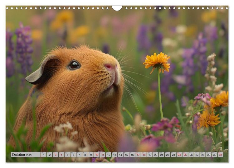 Produktbild: Guinea Pigs with Happy Squeal (Wall Calendar 2026 DIN A3 landscape), CALVENDO 12 Month Wall Calendar