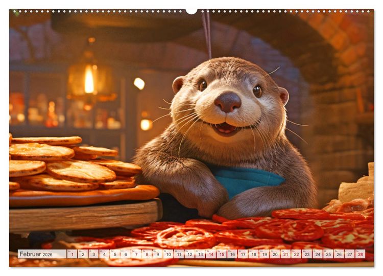 Produktbild: Flei&szlig;ige Otter - Wer h&auml;tte nicht gerne einen niedlichen Otter auf der Arbeit (Wandkalender 2026 DIN A2 quer), CALVENDO Monatskalender