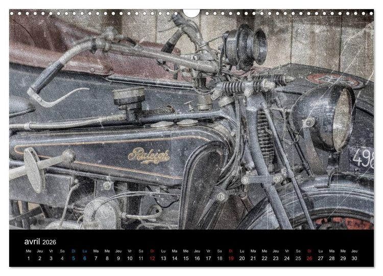 Produktbild: MOTOS VINTAGE (Calendrier mural 2026 DIN A3 vertical), CALVENDO calendrier mensuel