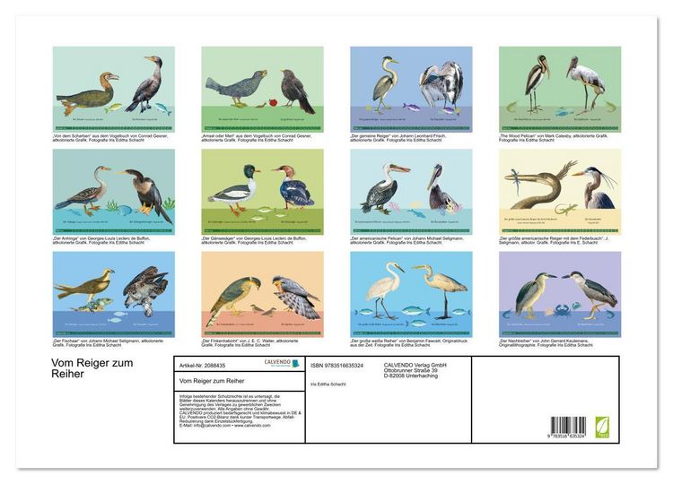 Produktbild: Vom Reiger zum Reiher (Wandkalender 2026 DIN A2 quer), CALVENDO Monatskalender
