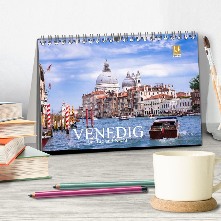 Produktbild: Venedig bei Tag und Nacht (Tischkalender 2026 DIN A5 quer), CALVENDO Monatskalender