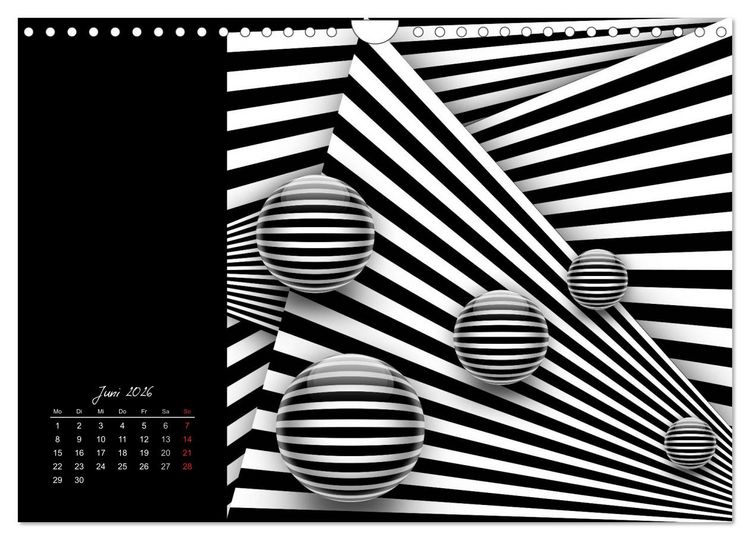 Produktbild: Optische Kunst im Quadrat (Wandkalender 2026 DIN A4 quer), CALVENDO Monatskalender
