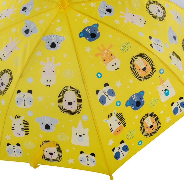 Produktbild: Idena Regenschirm Magic Tiere gelb &Oslash;83x66cm