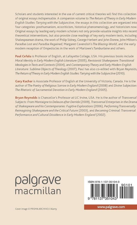 Produktbild: The Return of Theory in Early Modern English Studies, Volume II