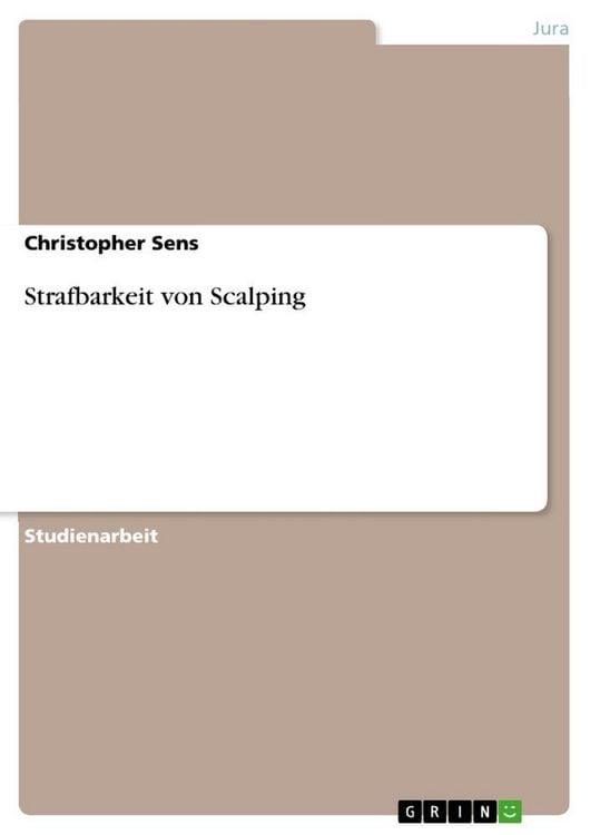 Produktbild: Strafbarkeit von Scalping