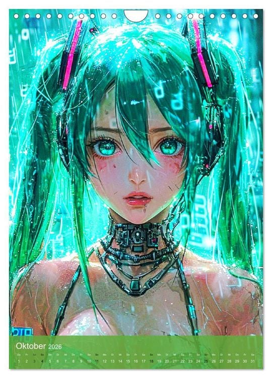 Produktbild: Manga-Comics. Cyberpunk Anime. Science Fiction Girls (Wandkalender 2026 DIN A4 hoch), CALVENDO Monatskalender