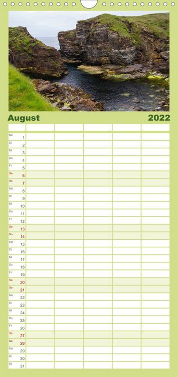 Produktbild: Familienplaner Die Orkneys - Schottlands n&ouml;rdliche Inseln (Wandkalender 2022 , 21 cm x 45 cm, hoch)