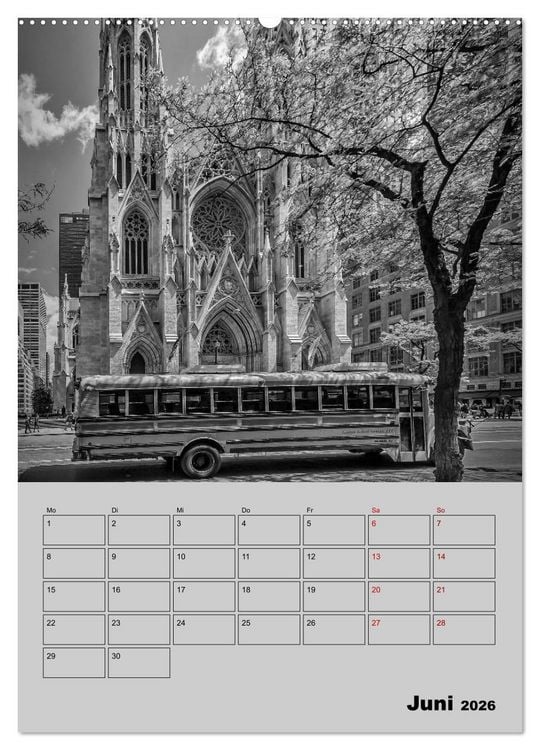 Produktbild: NEW YORK CITY Monochrome Stadtansichten (Wandkalender 2026 DIN A2 hoch), CALVENDO Monatskalender