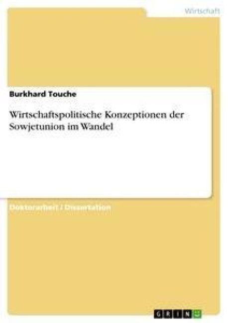 Produktbild: Wirtschaftspolitische Konzeptionen der Sowjetunion im Wandel
