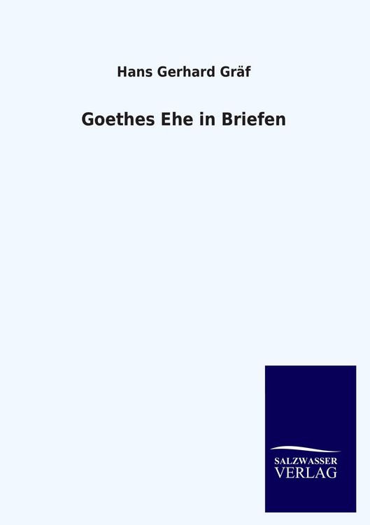 Produktbild: Goethes Ehe in Briefen