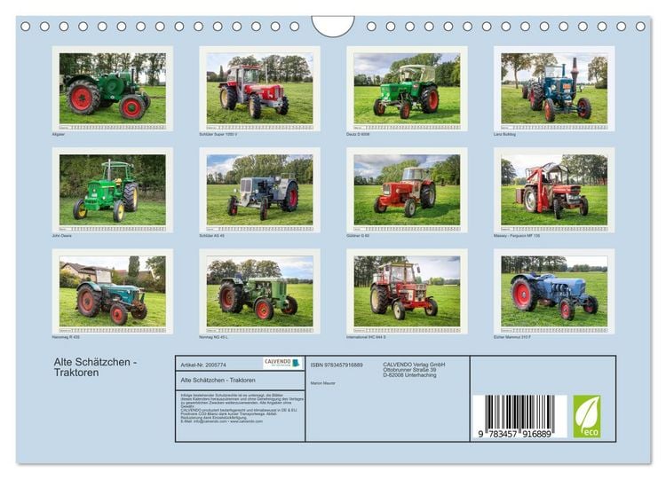 Produktbild: Alte Sch&auml;tzchen - Traktoren (Wandkalender 2026 DIN A4 quer), CALVENDO Monatskalender