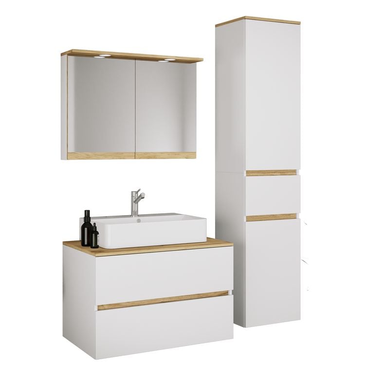 Produktbild: 4 tlg. Badm&ouml;bel-Set mit Waschbecken Cosila-A 80 cm