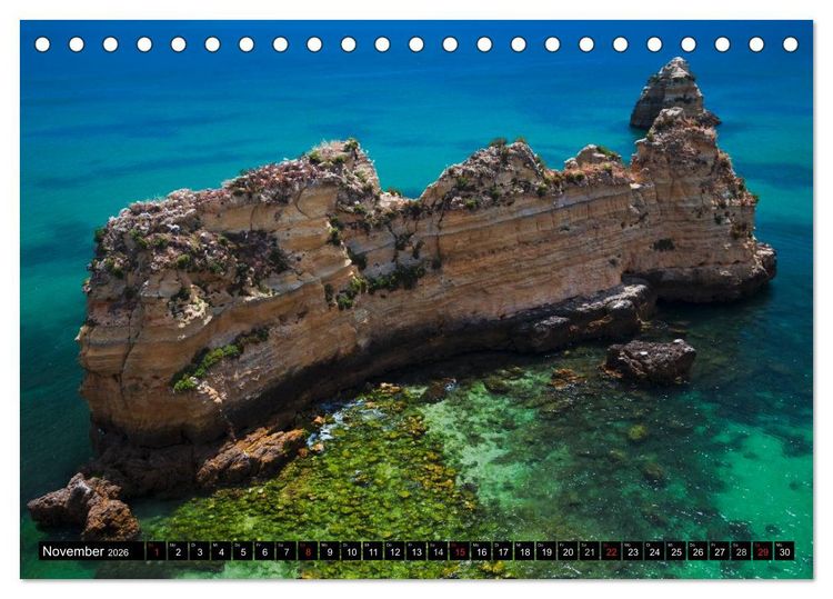 Produktbild: Str&auml;nde, Felsen und Meer - ALGARVE 2026 (Tischkalender 2026 DIN A5 quer), CALVENDO Monatskalender
