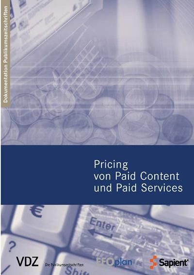 Produktbild: Pricing von Paid Content und Paid Services (VDZ)