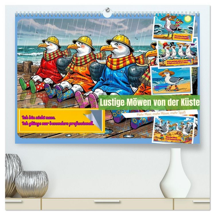 Produktbild: Lustige M&ouml;wen von der K&uuml;ste (hochwertiger Premium Wandkalender 2027 DIN A2 quer), Kunstdruck in Hochglanz