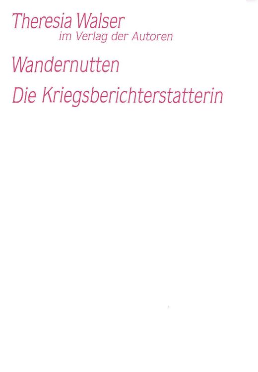 Produktbild: Wandernutten / Die Kriegsberichterstatterin