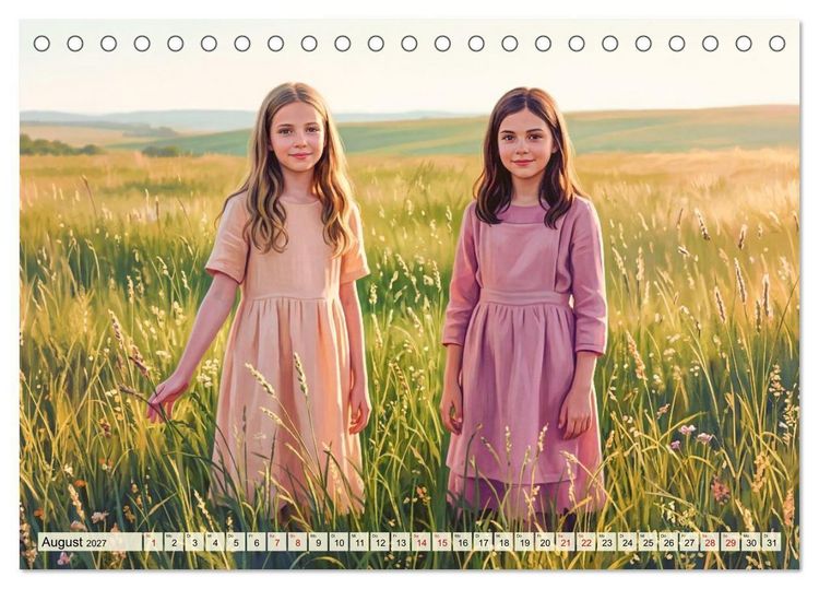 Produktbild: Gl&uuml;ckliche Kindertage - Impressionen aus vergangen Zeiten (Tischkalender 2027 DIN A5 quer), CALVENDO Monatskalender