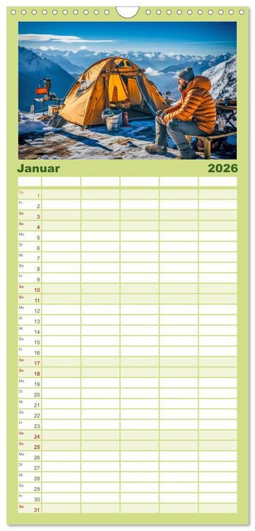 Produktbild: Familienplaner 2026 - Camping mit dem Zelt mit 5 Spalten (Wandkalender, 21 x 45 cm) CALVENDO