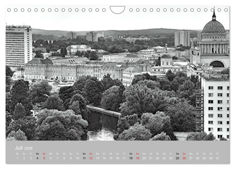 Produktbild: Potsdam schwarz auf wei&szlig; (Wandkalender 2026 DIN A4 quer), CALVENDO Monatskalender