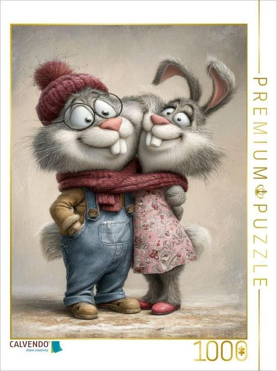 Produktbild: CALVENDO Puzzle Hasen - Liebe | 1000 Teile Lege-Gr&ouml;&szlig;e 64x48cm Foto-Puzzle f&uuml;r gl&uuml;ckliche Stunden