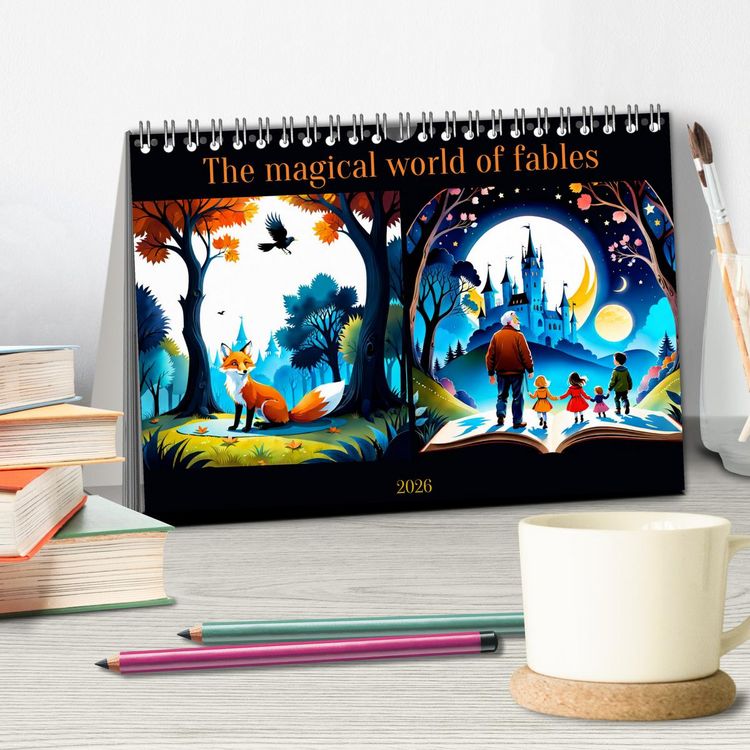 Produktbild: The magical world of fables (Desk Calendar 2026 DIN A5 landscape), CALVENDO 12 Month DeskCalendar
