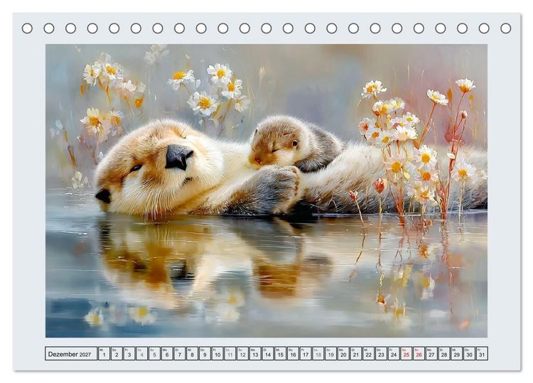 Produktbild: Otter. Verspielte Abenteurer am Wasser (Tischkalender 2027 DIN A5 quer), CALVENDO Monatskalender