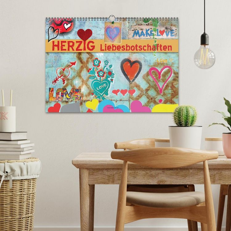 Produktbild: Herzig Liebesbotschaften (Wandkalender 2026 DIN A3 quer), CALVENDO Monatskalender