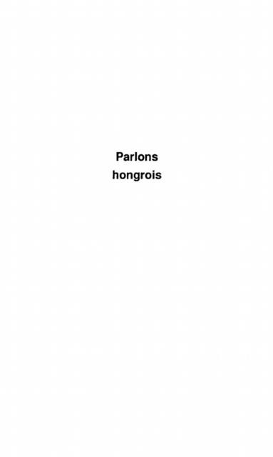 Produktbild: Parlons hongrois
