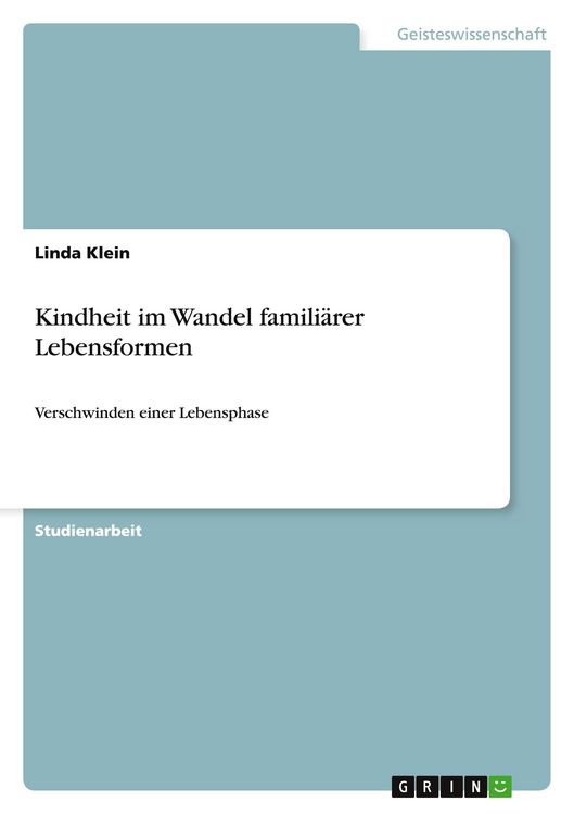 Produktbild: Kindheit im Wandel famili&auml;rer Lebensformen
