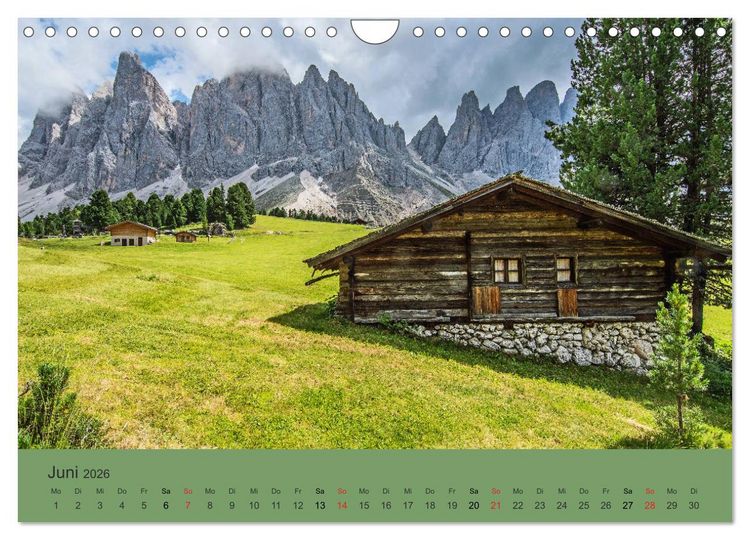 Produktbild: Dolomiten - Bezaubernde Giganten (Wandkalender 2026 DIN A4 quer), CALVENDO Monatskalender