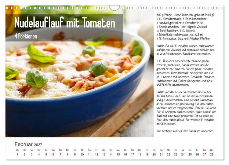 Produktbild: Fleischlos gl&uuml;cklich - 12 Foodfotos mit leckeren Rezepten (Wandkalender 2027 DIN A3 quer), CALVENDO Monatskalender