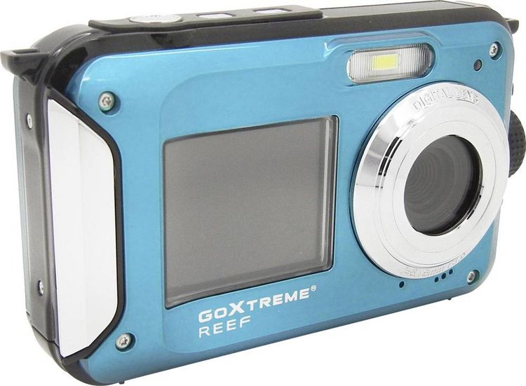 Produktbild: GoXtreme Reef Blue Digitalkamera 24 Megapixel  Blau  Full HD Video, Wasserdicht bis 3 m, Unterwasserkamera, Sto&szlig;fest, mit eingebautem Blitz