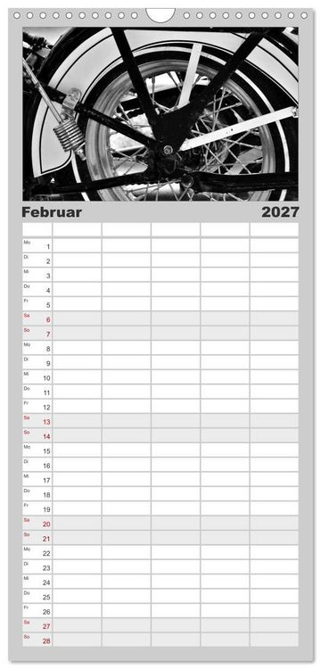 Produktbild: Familienplaner 2027 - Harley Davidson WLA 750 in Schwarzweiss mit 5 Spalten (Wandkalender, 21 x 45 cm) CALVENDO